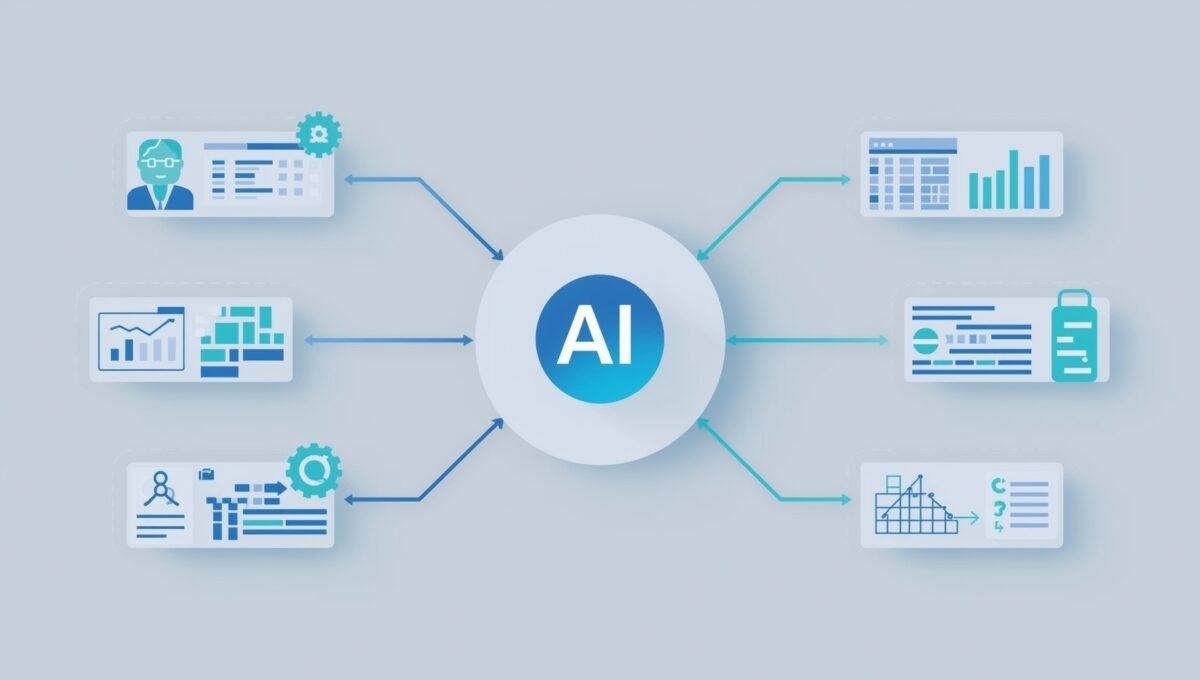 Tavily API integration diagram showing AI agent web search workflow with data streams and LLM connections