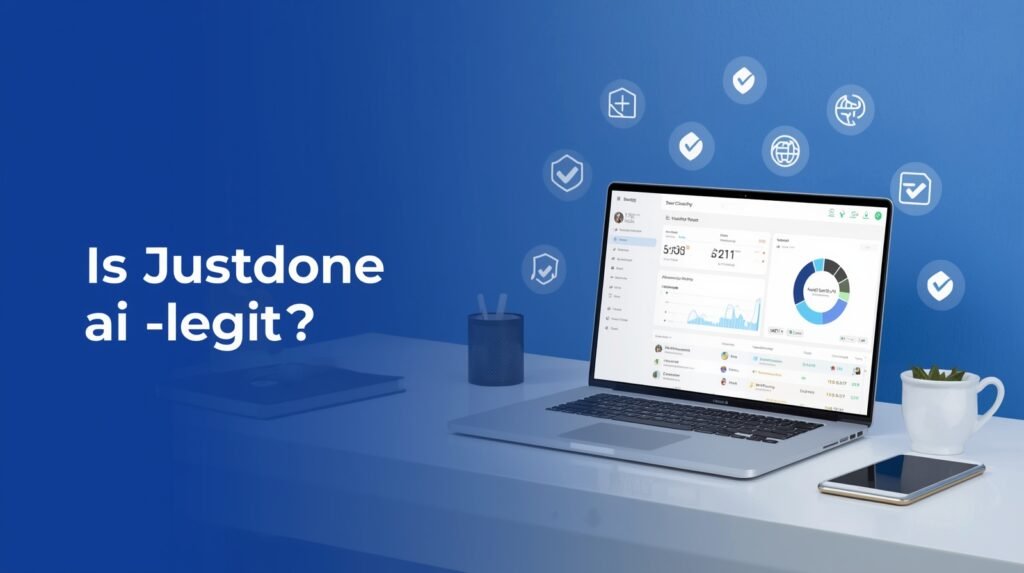 Is justdone ai legit analysis showing ai tool dashboard, trust indicators, and professional review for users