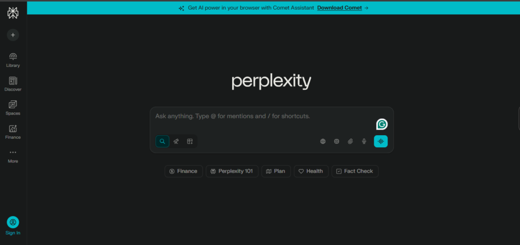 Perplexity ai safe? A practical safety review based on real use 1 Perplexity ai dashboard or home page