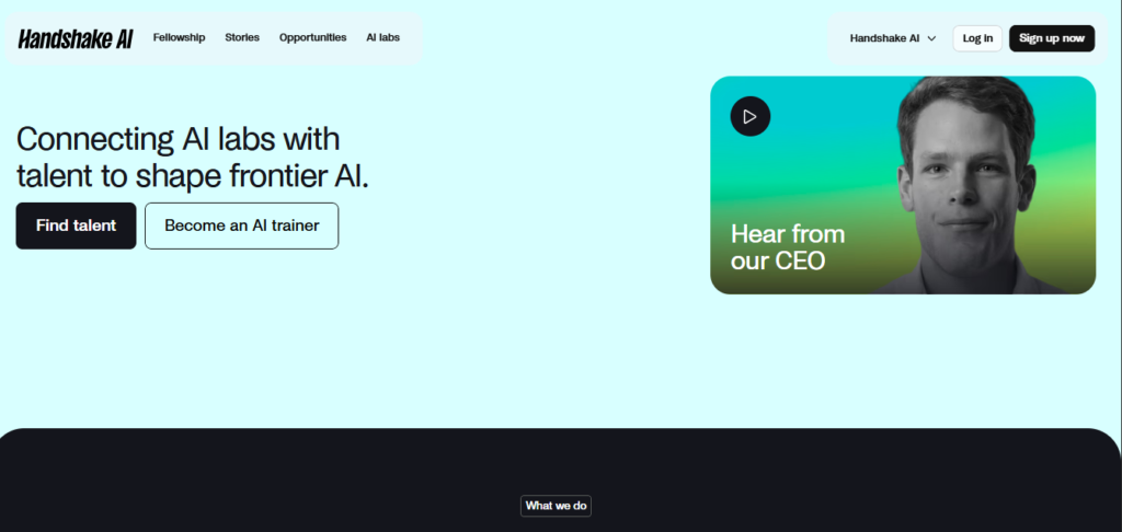 Handshake ai website dashboard