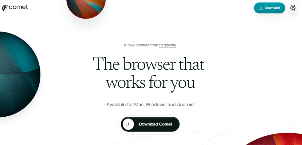 Comet ai browser dashboard