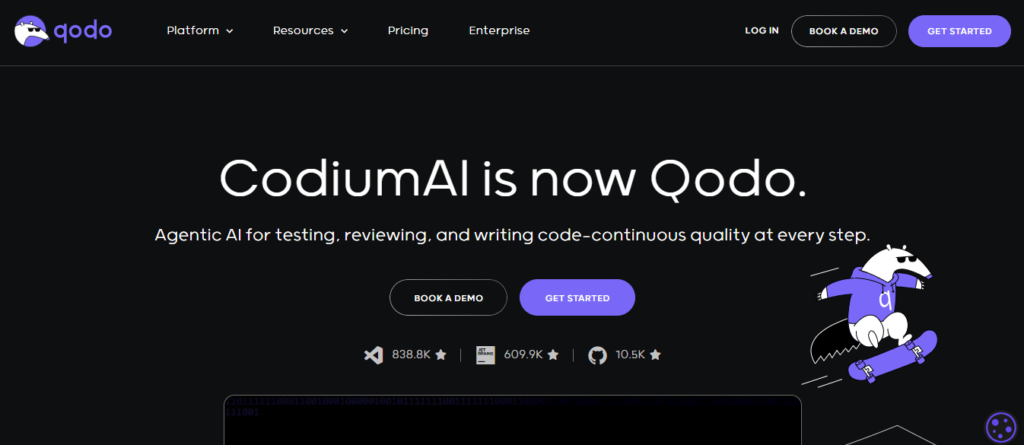 Best ai for coding in 2026: top ai tools developers use to write better code 4 Qodo website screenshot