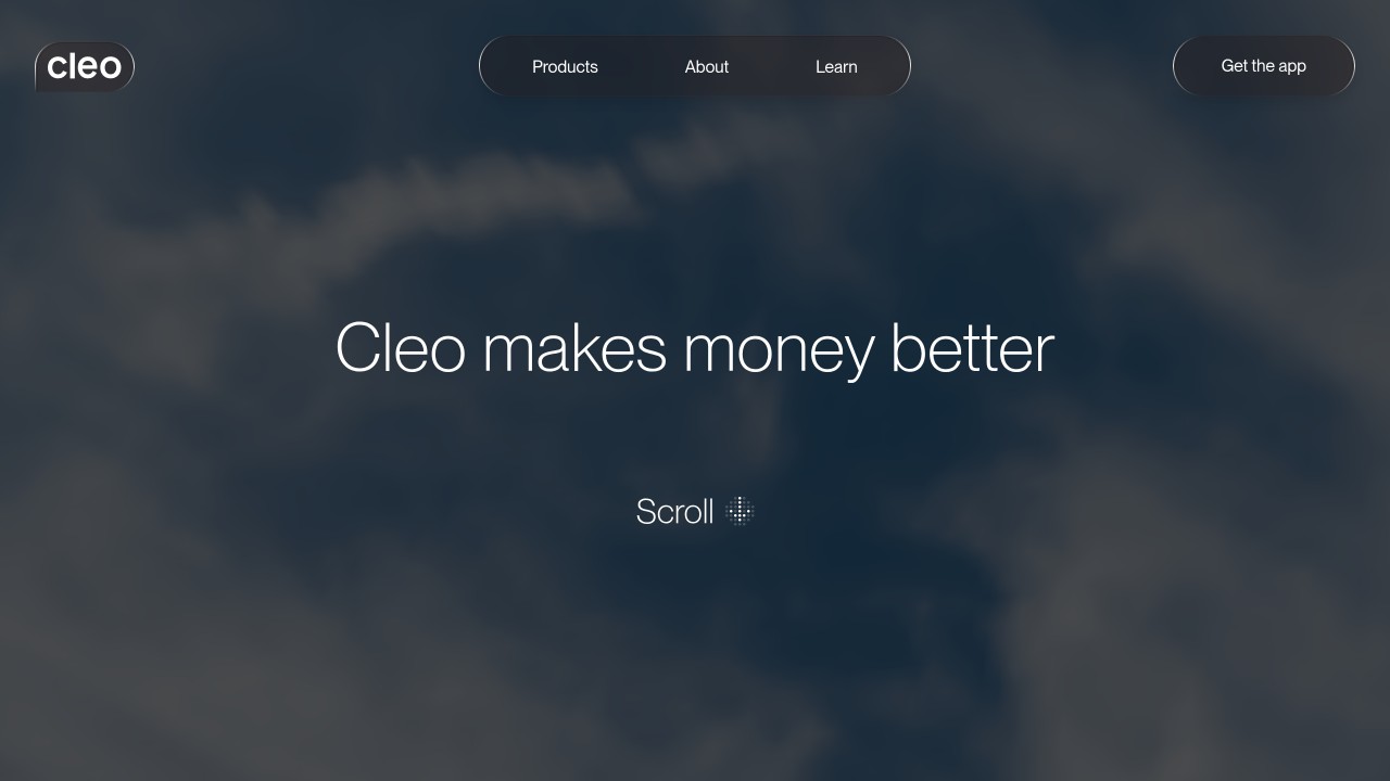 Cleo AI money app homepage